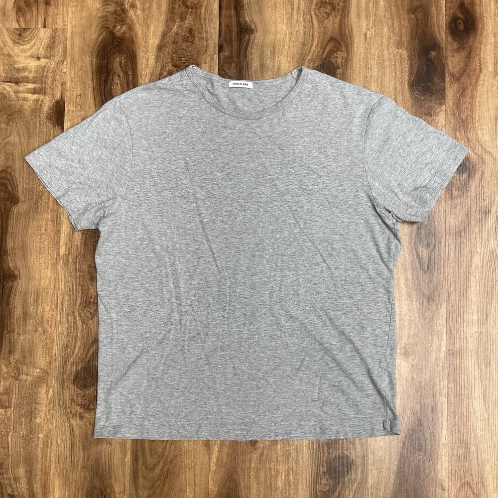 Hiro Clark Blank Tee Shirt Crewneck Gray Size Large Made In Canada 100% Cotton